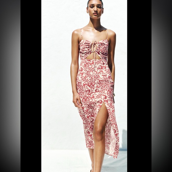 PRINTED RUSTIC MIDI DRESS - Picture 5 of 9